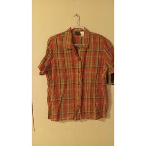 Country Club Women Multiple Color Casual Shirt Size L Short Sleeve